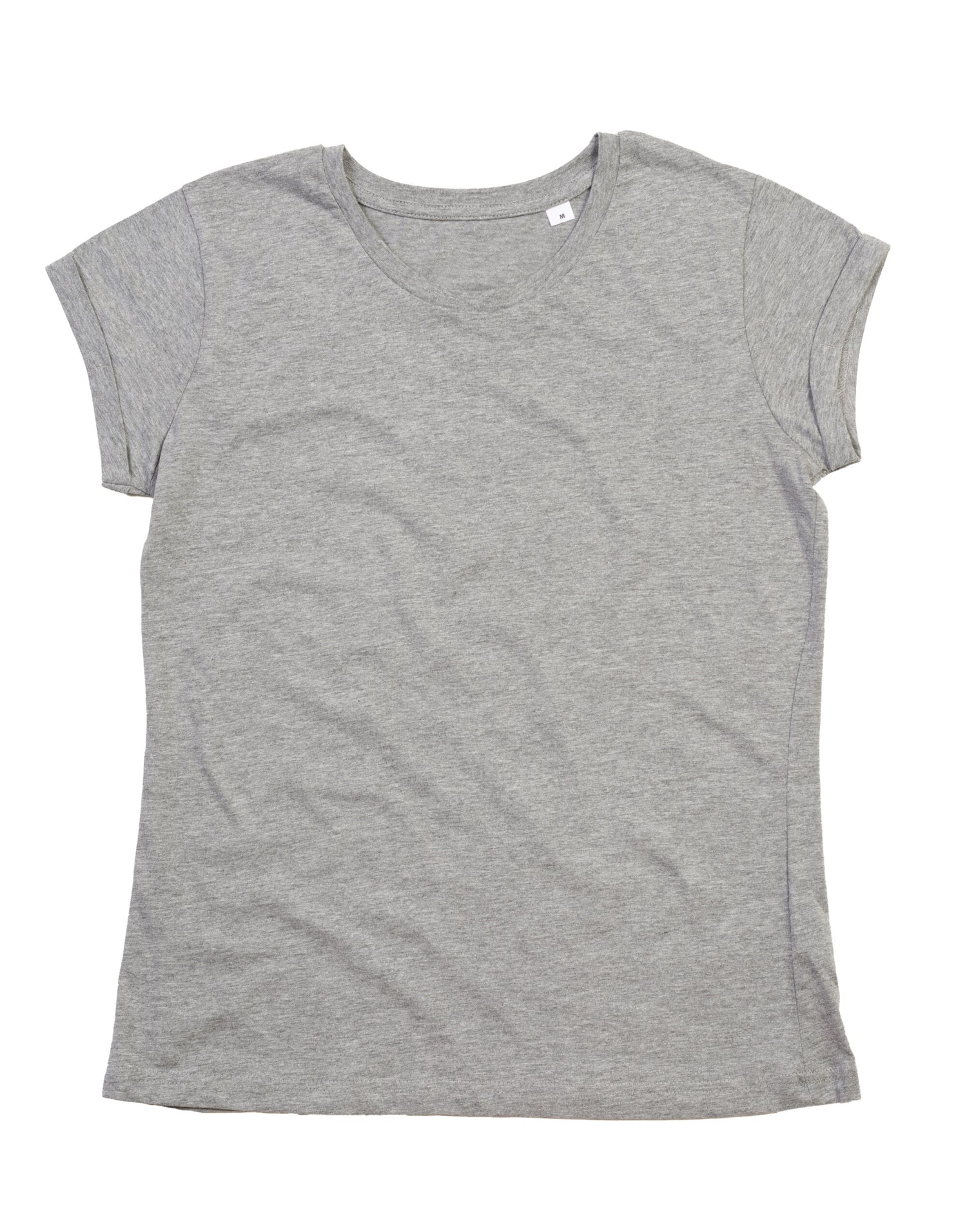 Mantis Womens Roll Sleeve T M81 - Heather Grey Melange - Customisable T-Shirt