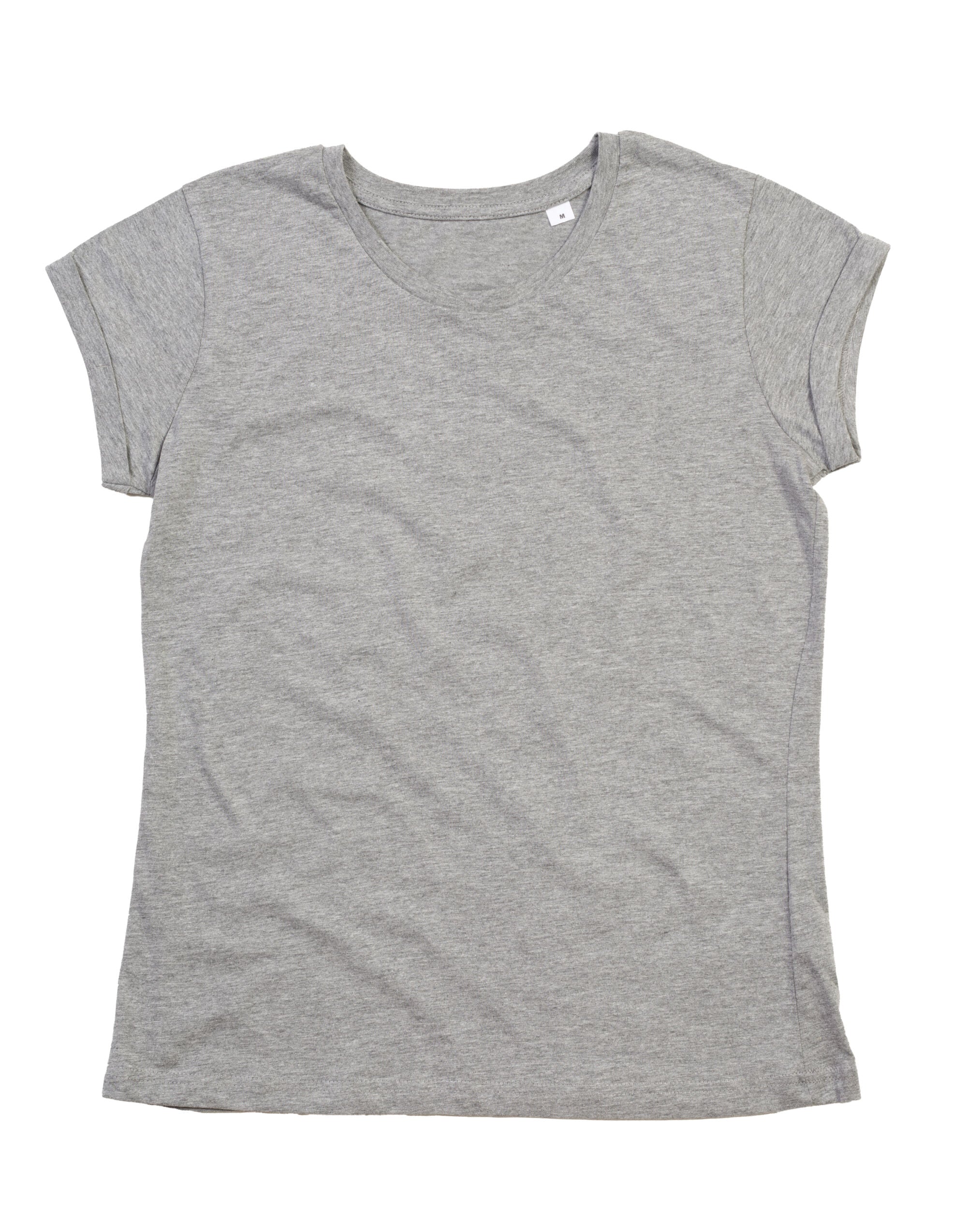 Mantis Womens Roll Sleeve T M81 - Heather Grey Melange - Customisable T-Shirt