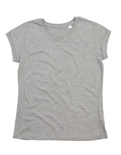 Mantis Womens Roll Sleeve T M81 - Heather Grey Melange - Customisable T-Shirt
