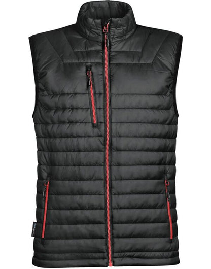 Stormtech Men Gravity Thermal Bodywarmer PFV-2 - Black True Red - Customisable Bodywarmers