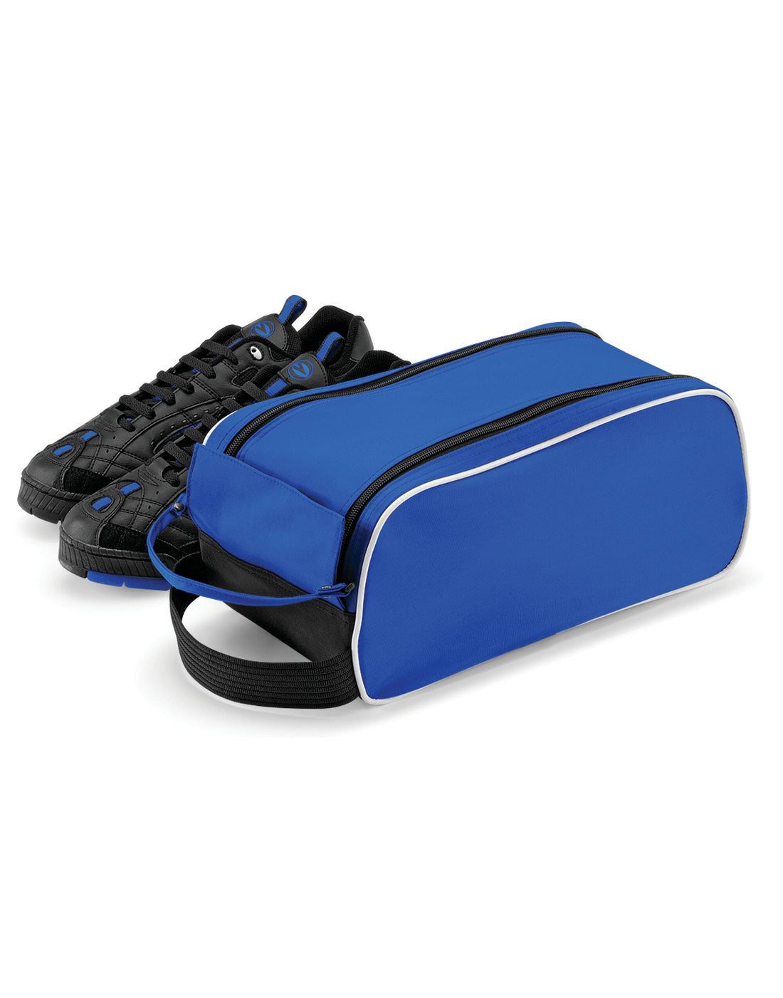 Quadra Teamwear Shoe Bag qd76 - Bright Royal Black White O S - Customisable Bags