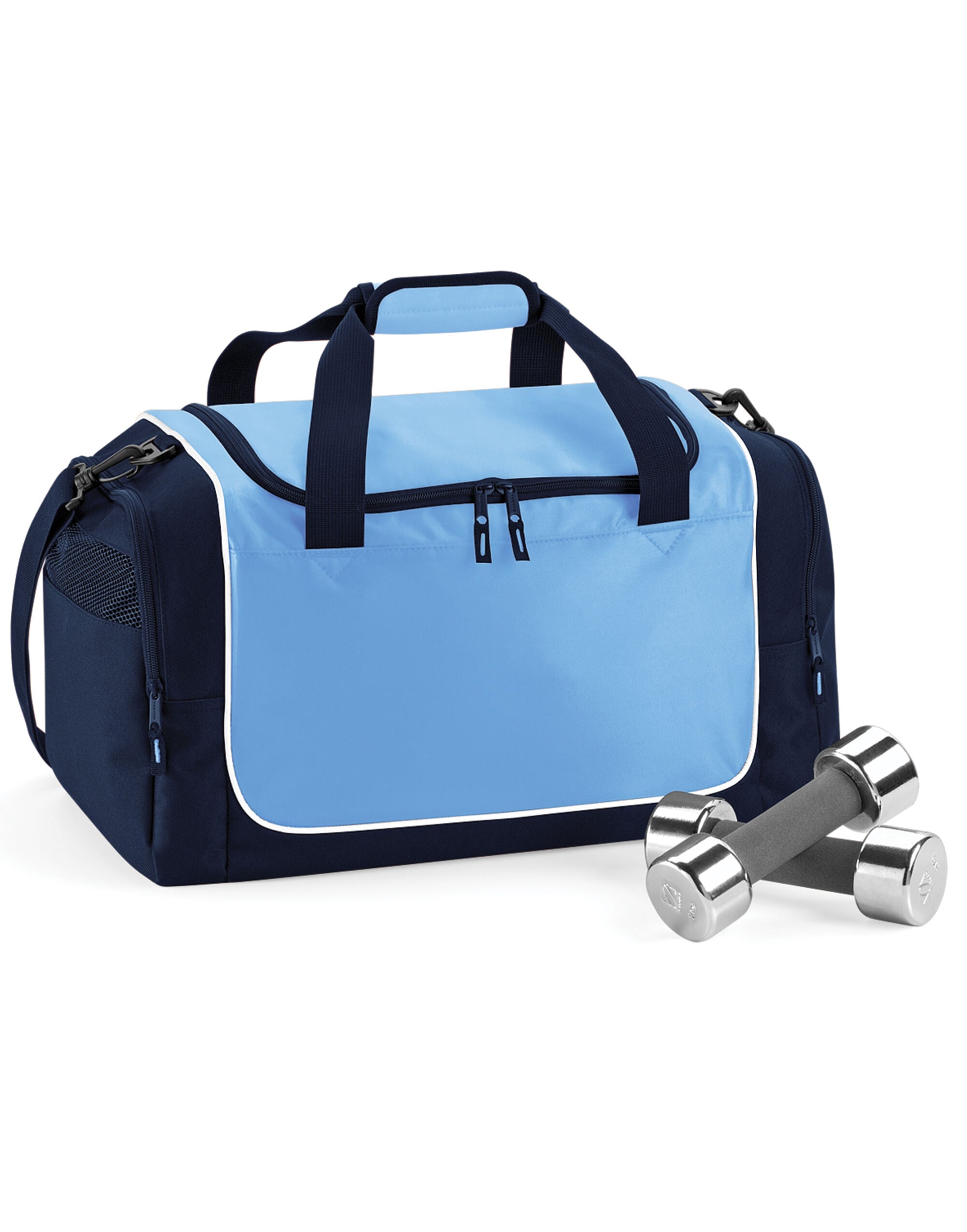 Quadra Teamwear Locker Bag qs77 - Sky French Navy White O S - Customisable Bags