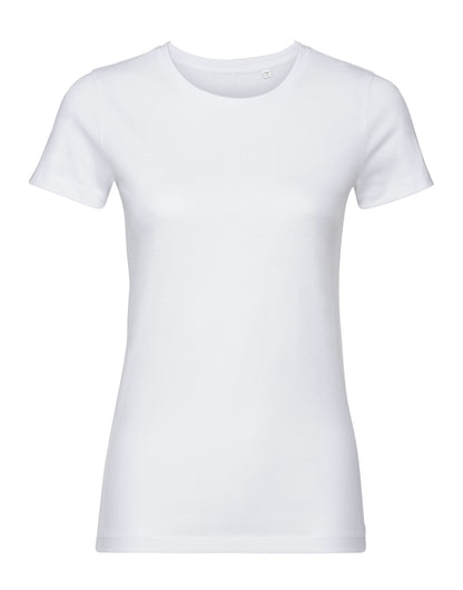 Russell Short Sleeve Collection Russell Short Sleeve Ladies Pure Organic T R108F - White - Customisable T-Shirt