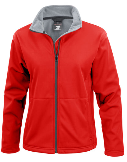 Result Core Ladies Soft Shell Jacket R209F - Red - Customisable Jacket