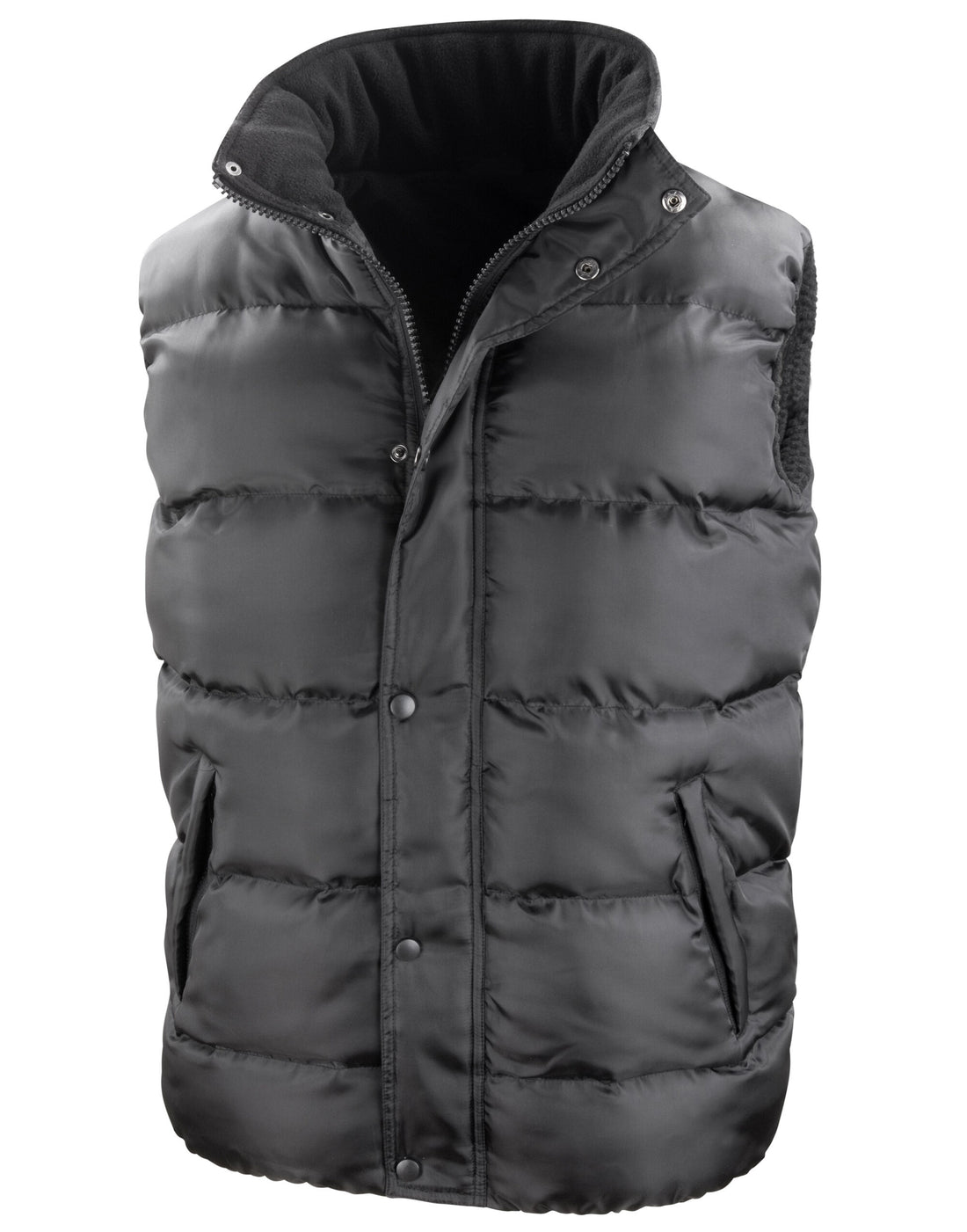 Result Core Nova Lux Padded Hooded Gilet R223X - Black - Customisable Bodywarmers