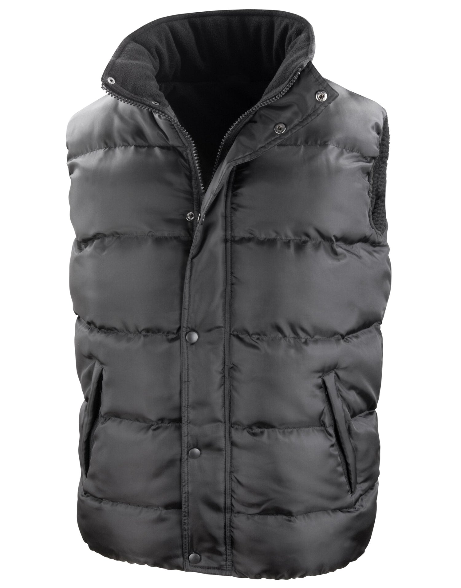 Result Core Nova Lux Padded Hooded Gilet R223X - Black - Customisable Bodywarmers