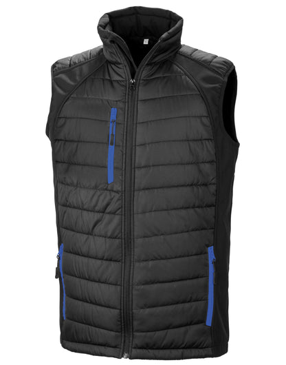 Result Black Compass Softshell Gilet R238X - Black Royal - Customisable Bodywarmers