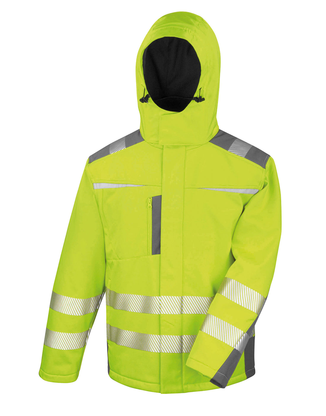 Result Safeguard Dynamic Softshell Coat R331X - Fluro Yellow - Customisable Safetywear