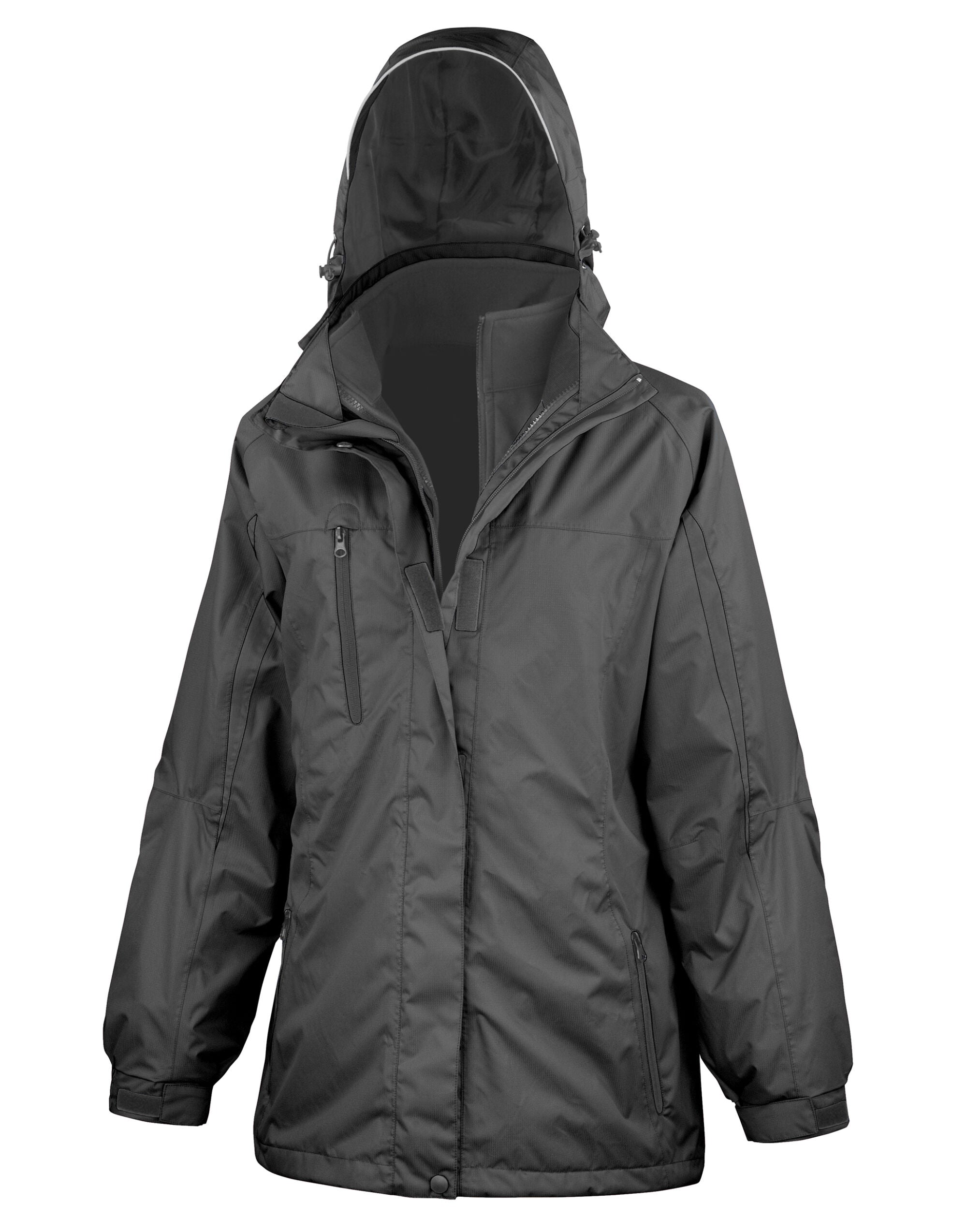 Result R400F Women’s 3-in-1 Journey Jacket - Black Black - Customisable Jacket