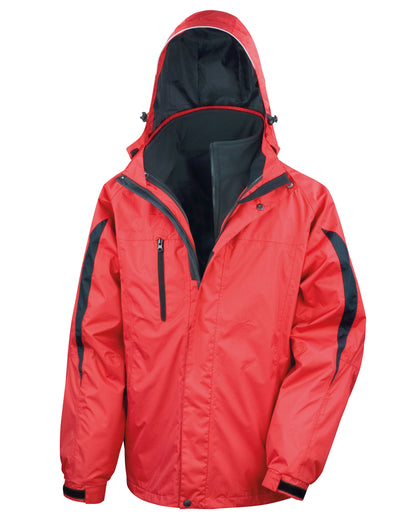 Result Mens 3 In 1 Journey Jacket R400M - Red Black - Customisable Jacket