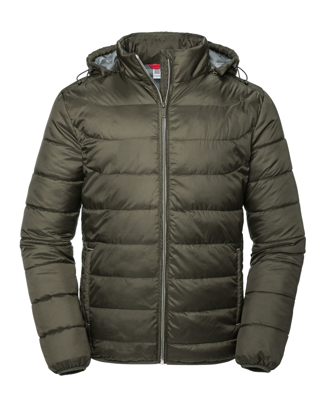 Russell Collection Russell Mens Hooded Nano Jacket R440M - Dark Olive - Customisable Jacket
