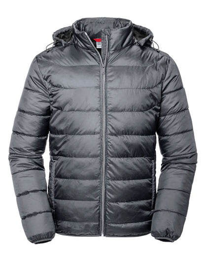 Russell Collection Russell Mens Hooded Nano Jacket R440M - Iron Grey - Customisable Jacket
