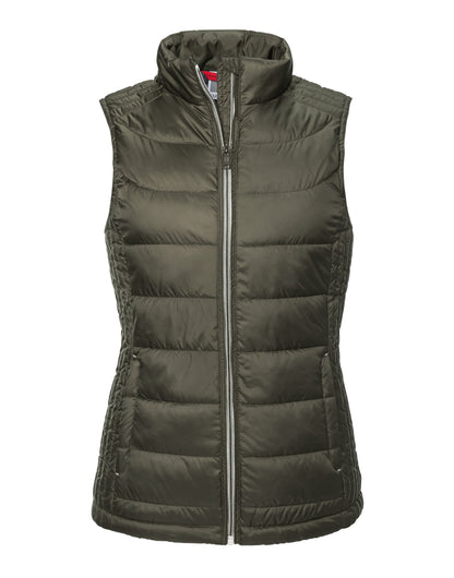 Russell Collection Russell Ladies Nano Bodywarmer R441F - Dark Olive - Customisable Bodywarmers