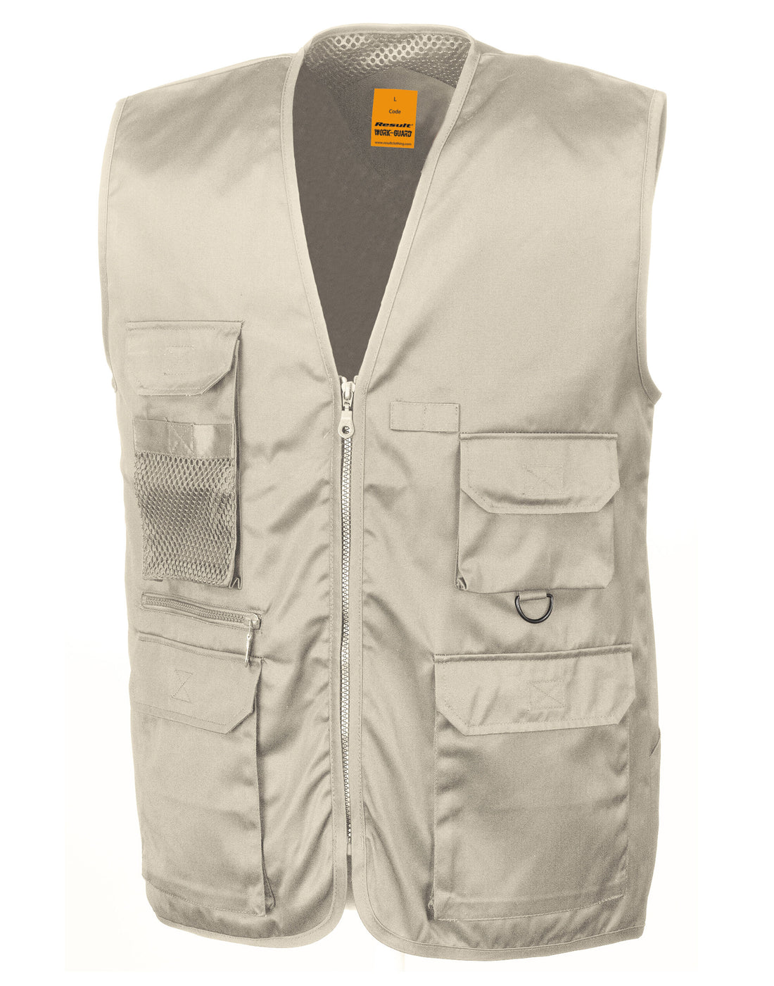 Result Workguard Safari Waistcoat R45X - Camel - Customisable Jacket