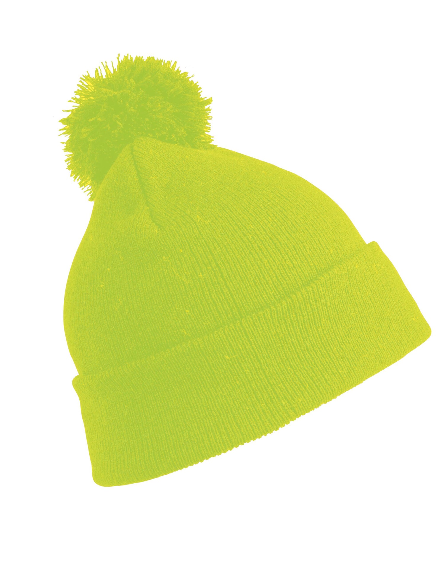 Result Winter Junior Pom Pom Beanie rc028j - Fluoresent Yellow O S - Customisable Caps