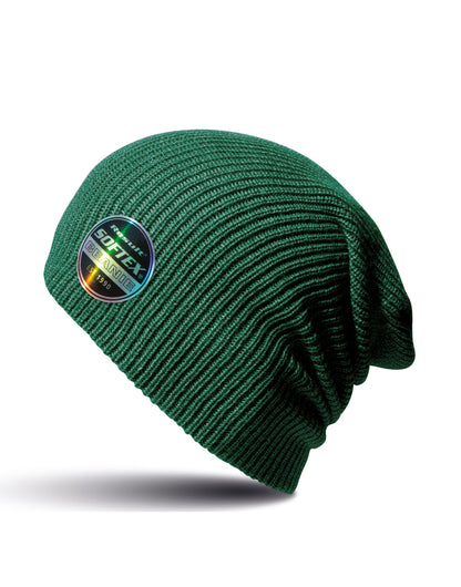 Result Core Softex Beanie Hat rc031x - Bottle Green O S - Customisable Hats
