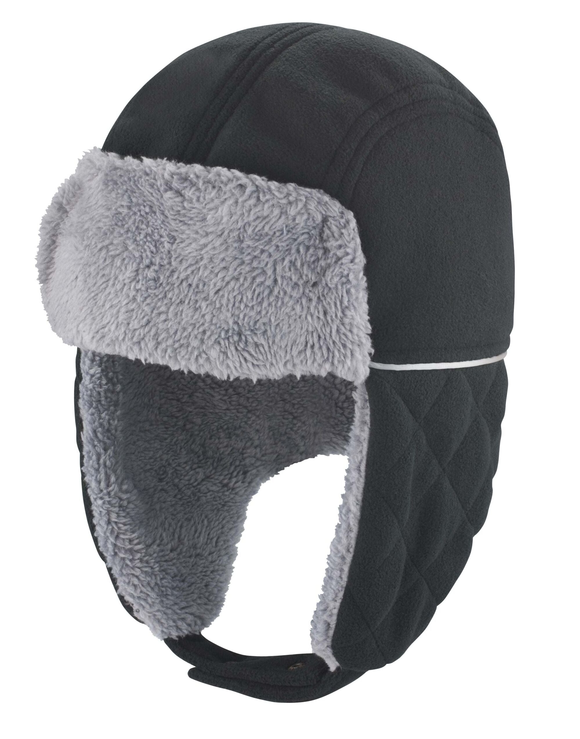 Result Winter Ocean Trapper Hat rc032x - Black Grey - Customisable Hats