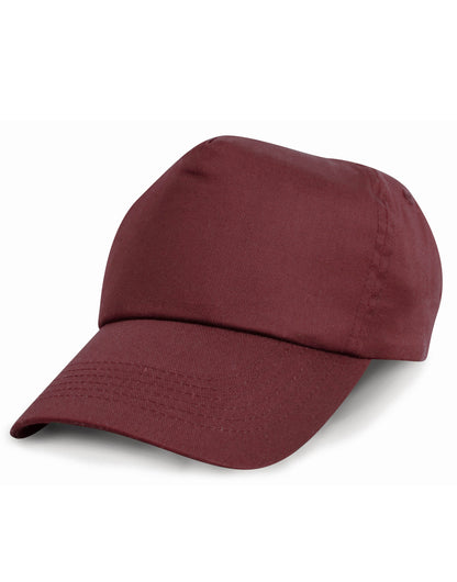 Result Junior Cotton Cap RC05J - Burgundy O S - Customisable Caps