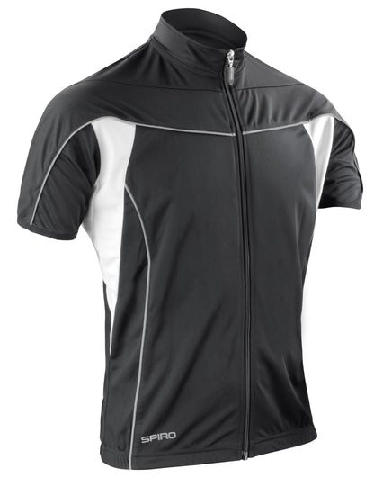 Spiro Mens Bikewear Full Performance Top s188m - Black White - Customisable Sportswear