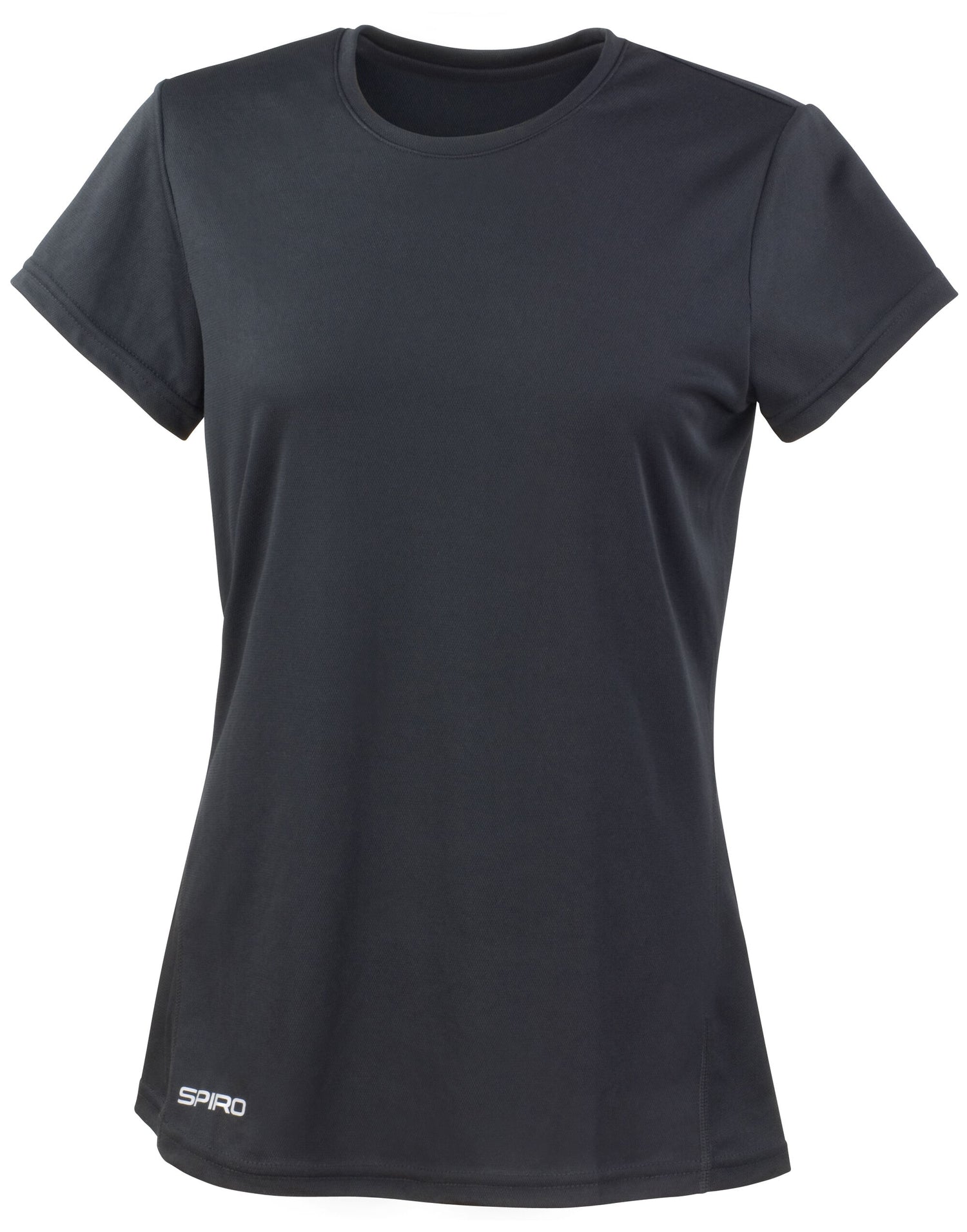 Spiro Ladies Quick Dry S/Sleeve T-Shirt S253F - Black - Customisable T-Shirt