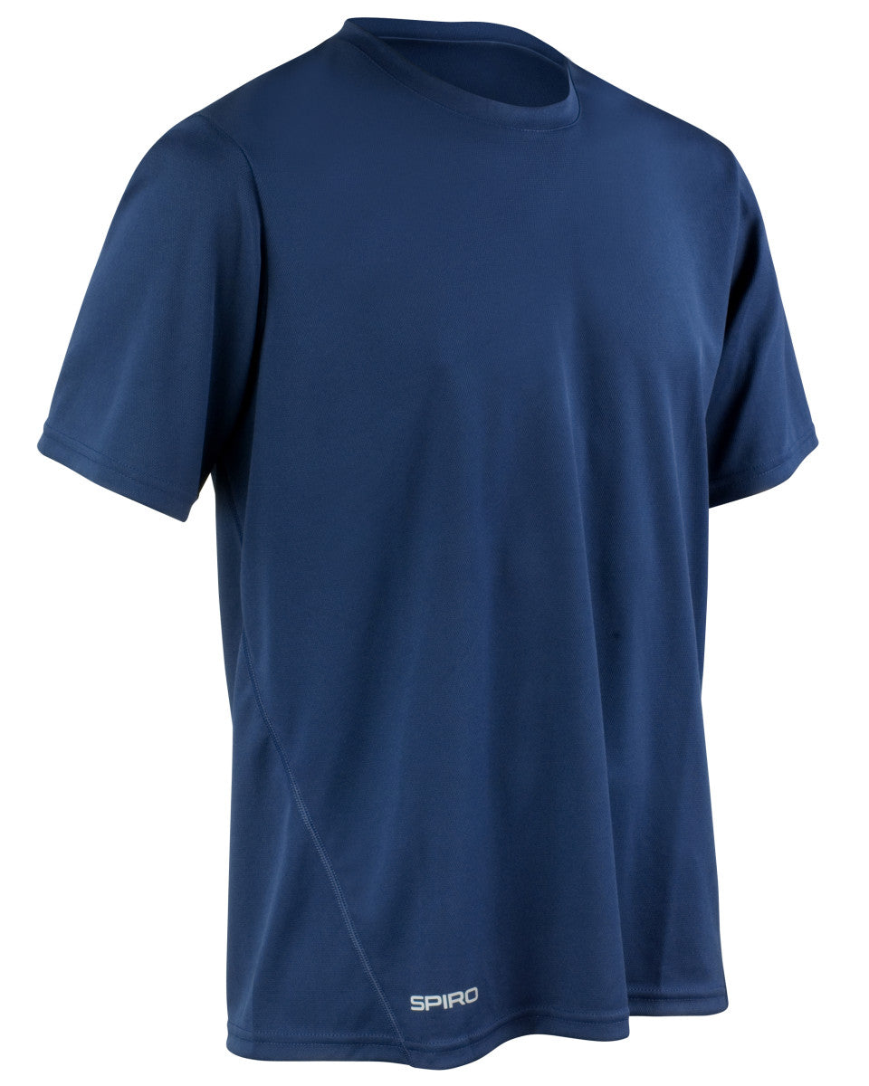 Spiro Mens Quick Dry SSleeve T Shirt s253m - Navy - Customisable T-Shirt