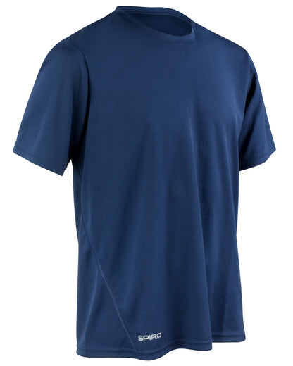 Spiro Mens Quick Dry SSleeve T Shirt s253m - Navy - Customisable T-Shirt