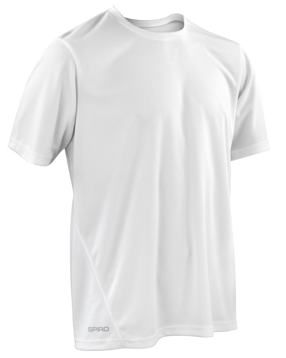 Spiro Mens Quick Dry SSleeve T Shirt s253m - White - Customisable T-Shirt
