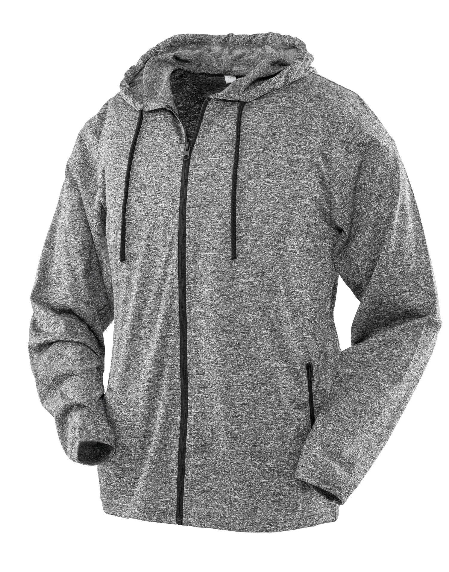 Spiro Fitness Womens Hooded Tee Jacket s277f - Grey Black - Customisable Jacket