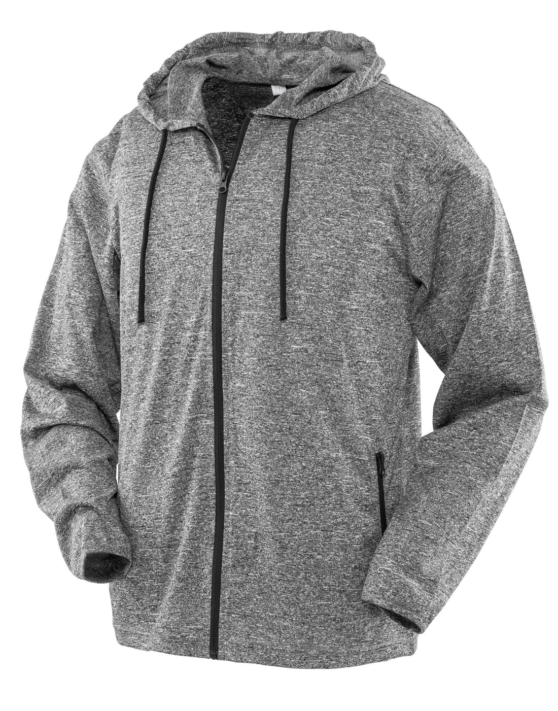 Spiro Fitness Mens Hooded Tee Jacket s277m - Grey Black - Customisable Jacket