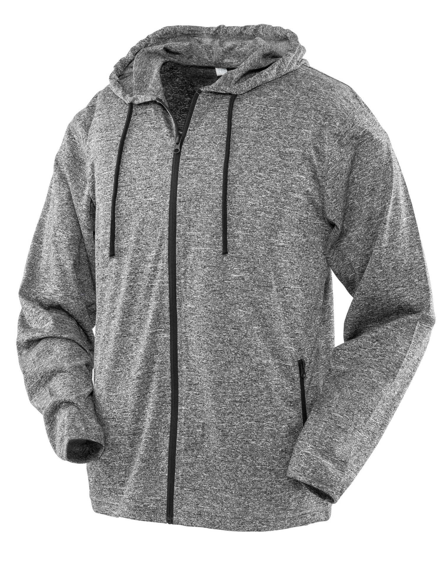 Spiro Fitness Mens Hooded Tee Jacket s277m - Grey Black - Customisable Jacket