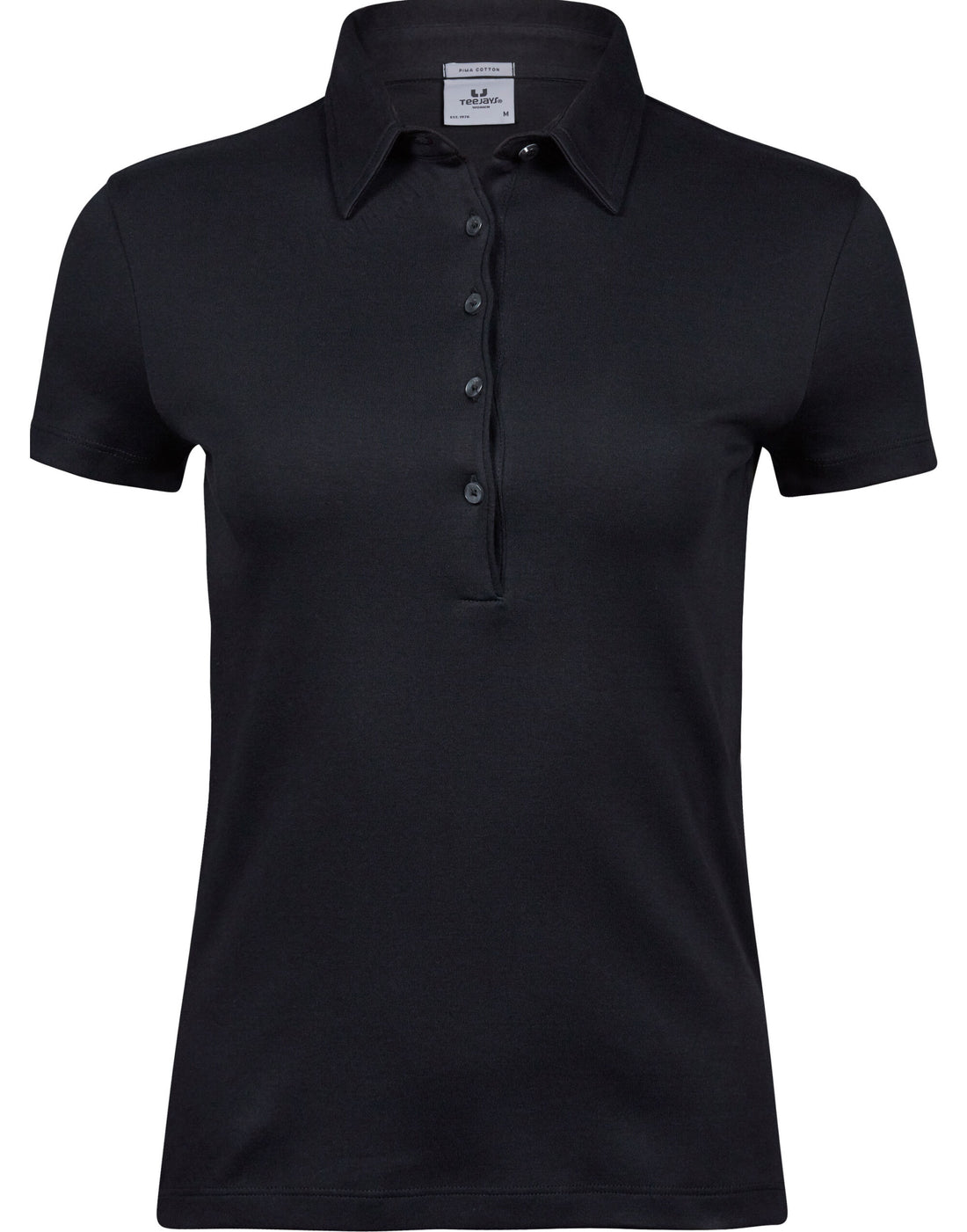 Tee Jays Ladies Pima Cotton Polo TJ1441 - Black - Customisable Polos