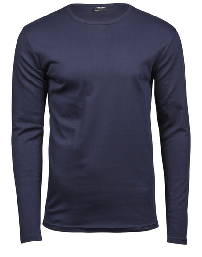 Tee Jays Mens Long Sleeve Interlock Tee TJ530 - Navy - Customisable T-Shirt