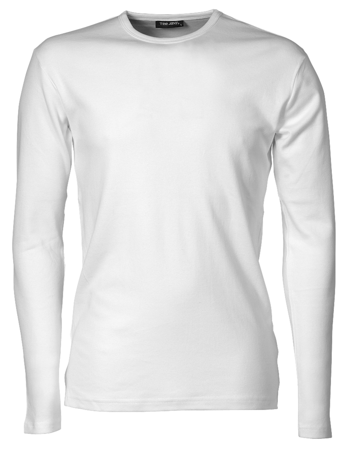 Tee Jays Mens Long Sleeve Interlock Tee TJ530 - White - Customisable T-Shirt