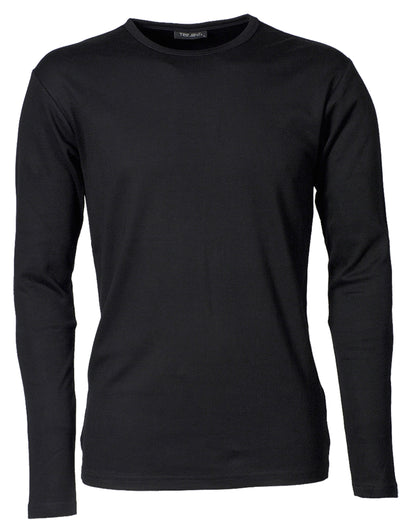Tee Jays Mens Long Sleeve Interlock Tee TJ530 - Black - Customisable T-Shirt