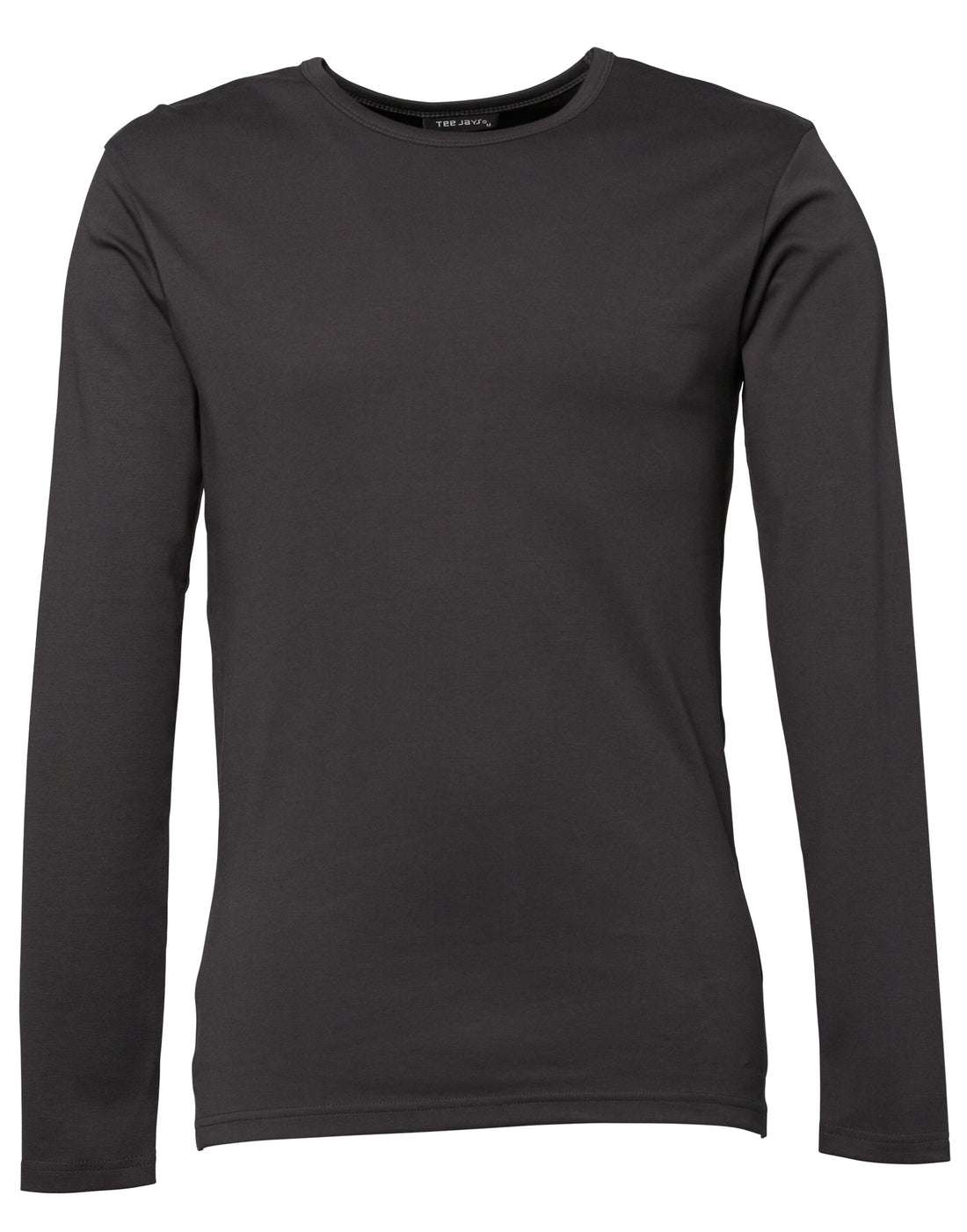Tee Jays Mens Long Sleeve Interlock Tee TJ530 - Dark Grey - Customisable T-Shirt