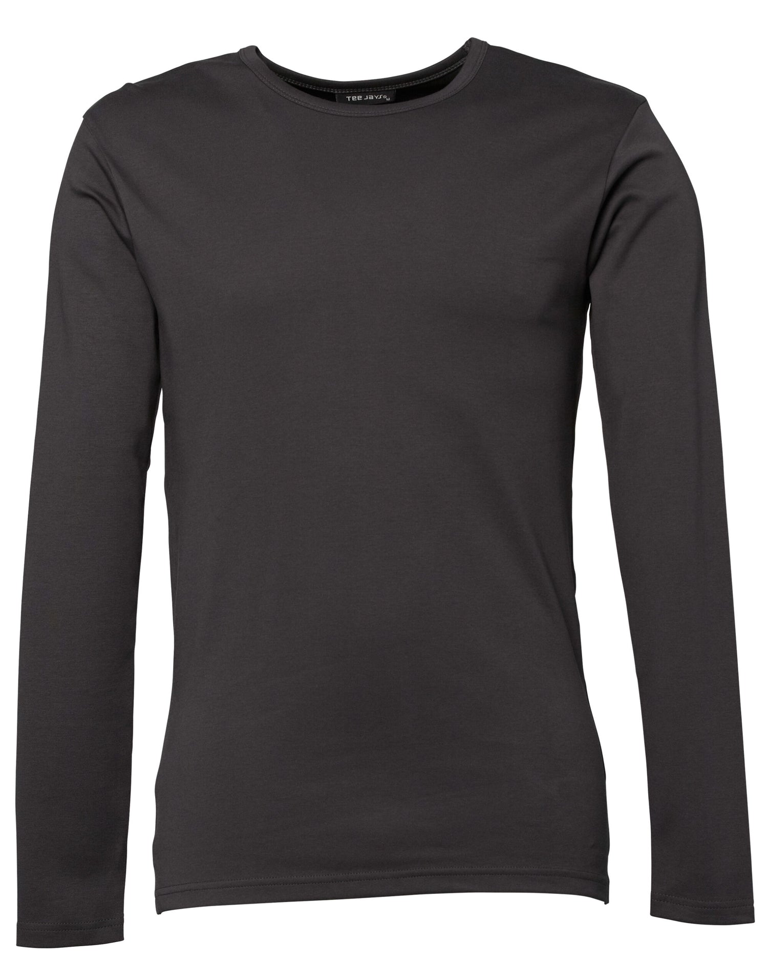 Tee Jays Mens Long Sleeve Interlock Tee TJ530 - Dark Grey - Customisable T-Shirt