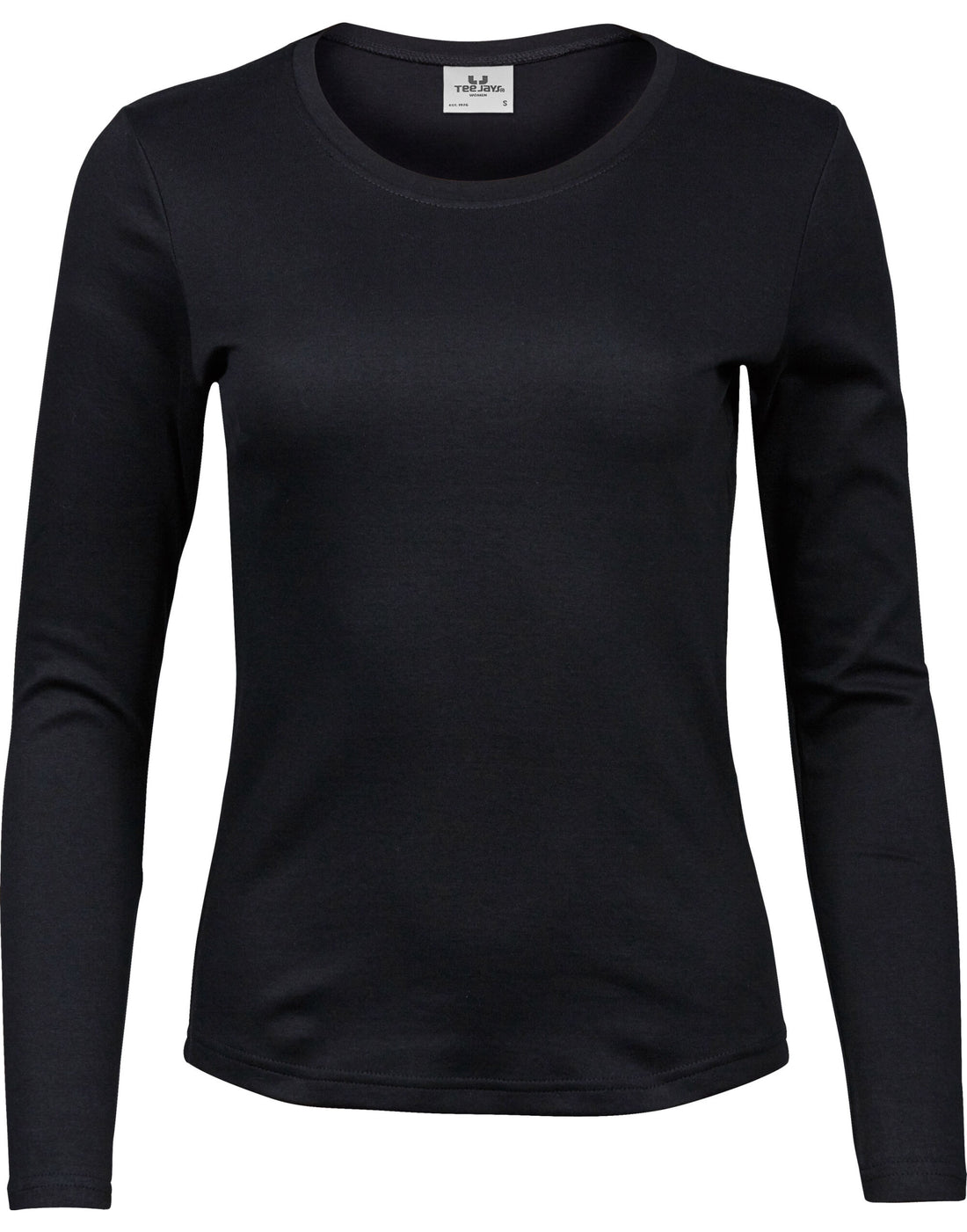 Tee Jays Lady Long Sleeve Interlock Tee TJ590 - Black - Customisable T-Shirt