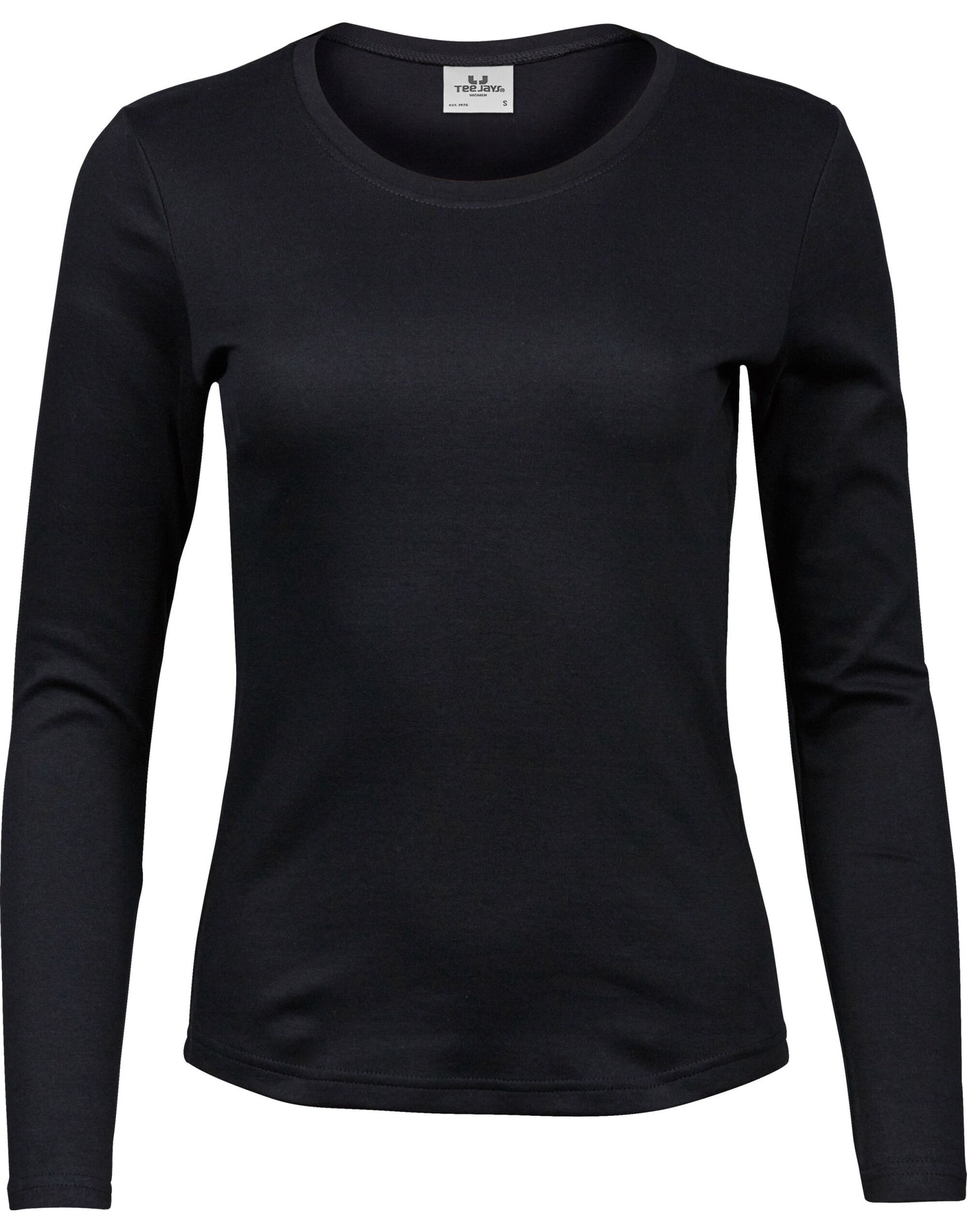 Tee Jays Lady Long Sleeve Interlock Tee TJ590 - Black - Customisable T-Shirt