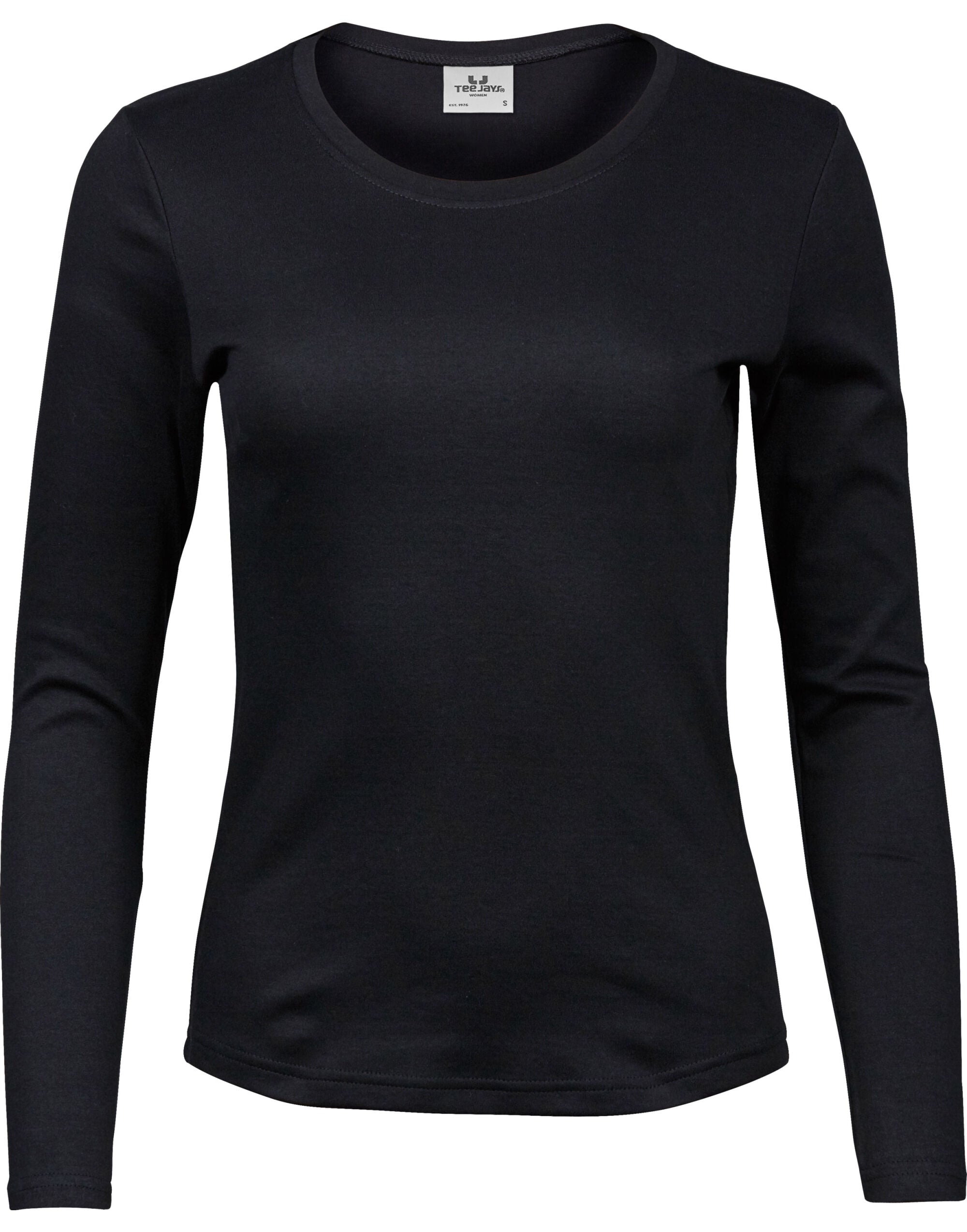 Tee Jays Lady Long Sleeve Interlock Tee TJ590 - Black - Customisable T-Shirt