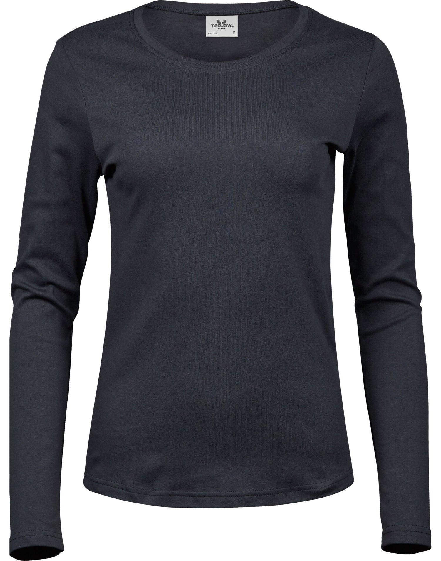 Tee Jays Lady Long Sleeve Interlock Tee TJ590 - Dark Grey - Customisable T-Shirt