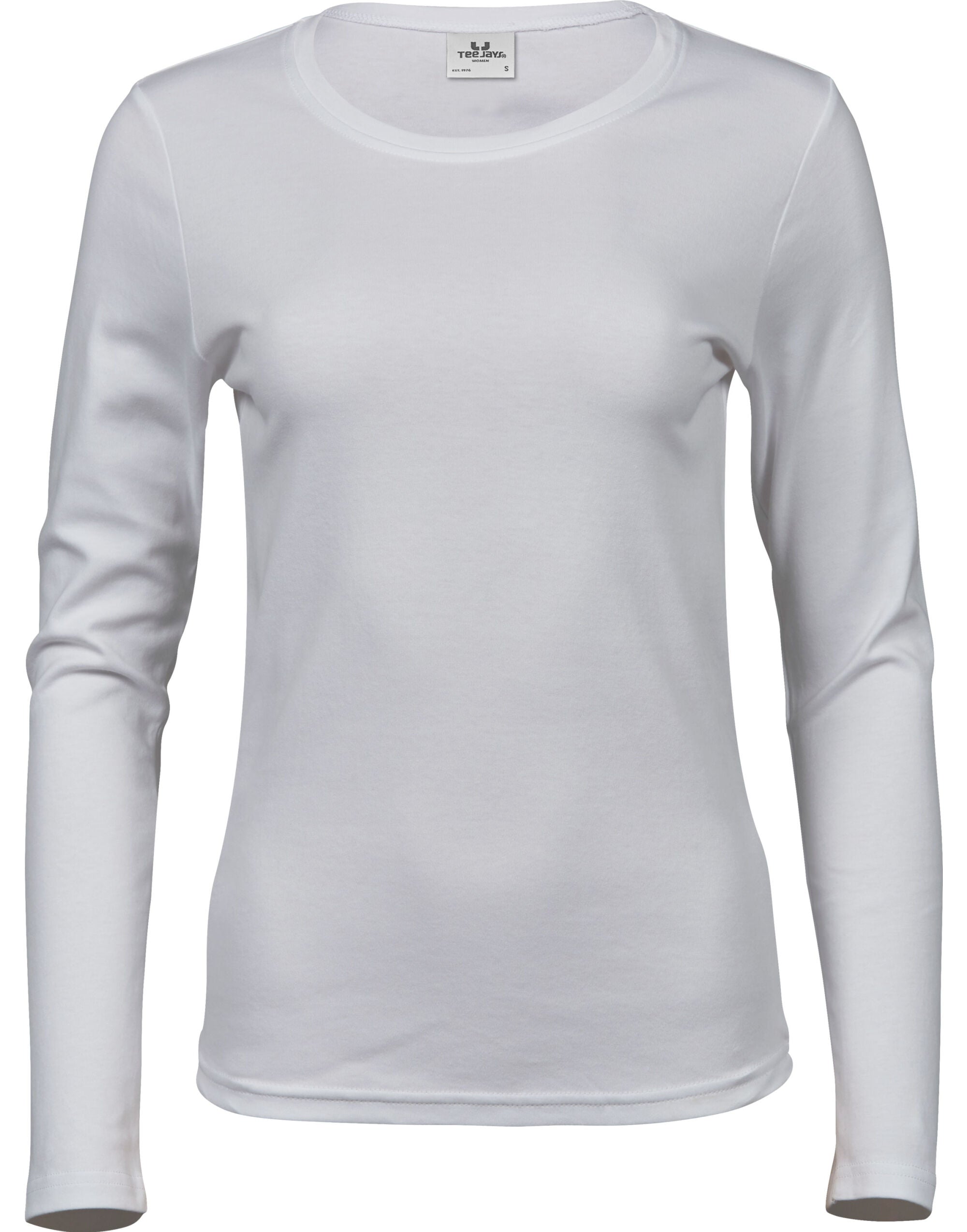 Tee Jays Lady Long Sleeve Interlock Tee TJ590 - White - Customisable T-Shirt