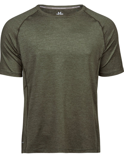 Tee Jays Mens CoolDry Tee TJ7020 - Olive Melange - Customisable T-Shirt