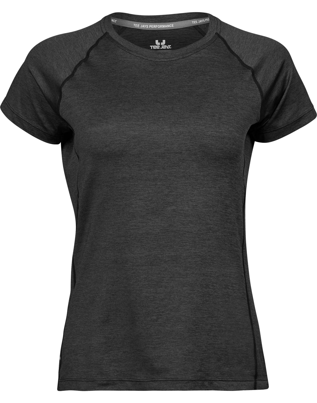 Tee Jays Ladies CoolDry Tee TJ7021 - Black Melange - Customisable T-Shirt