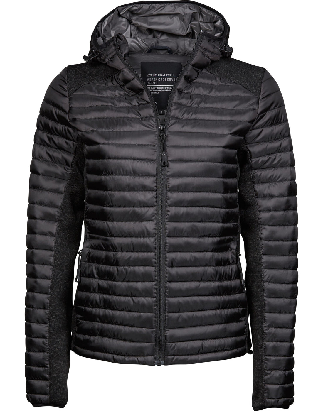Tee Jays Ladies Aspen Crossover Jacket TJ9611 - Black Black Melange - Customisable Jacket