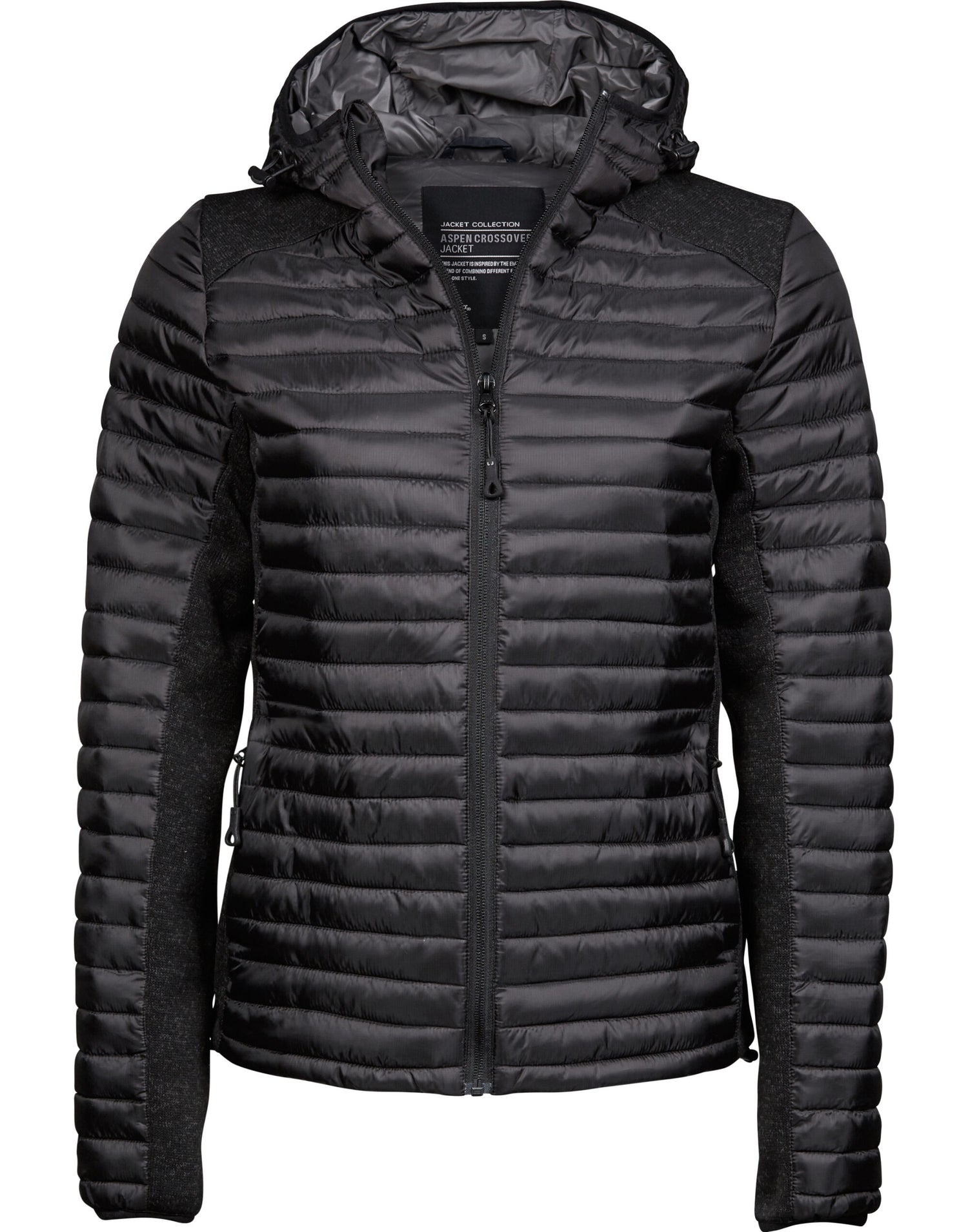 Tee Jays Ladies Aspen Crossover Jacket TJ9611 - Black Black Melange - Customisable Jacket