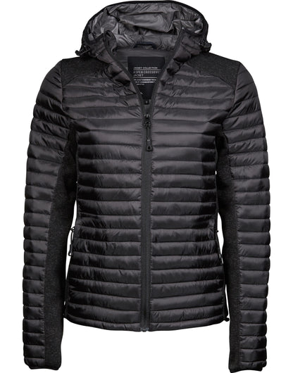 Tee Jays Ladies Aspen Crossover Jacket TJ9611 - Black Black Melange - Customisable Jacket
