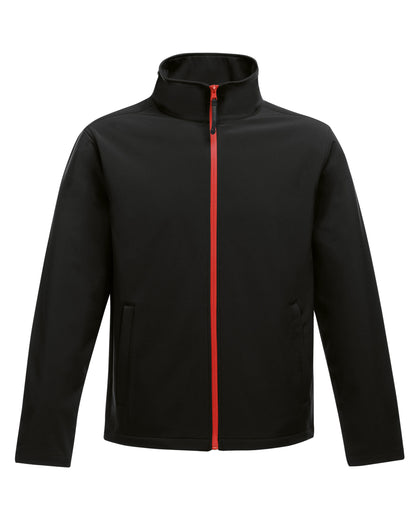 12 x Regatta Ablaze Softshell Jackets + Free Logo - TRA628 - Black Classic Red - Customisable Bundle