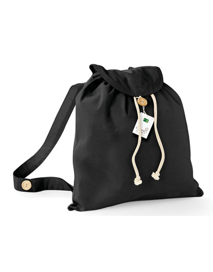 Westford Mill Organic Festival Backpack w185 - Black O S - Customisable Bags