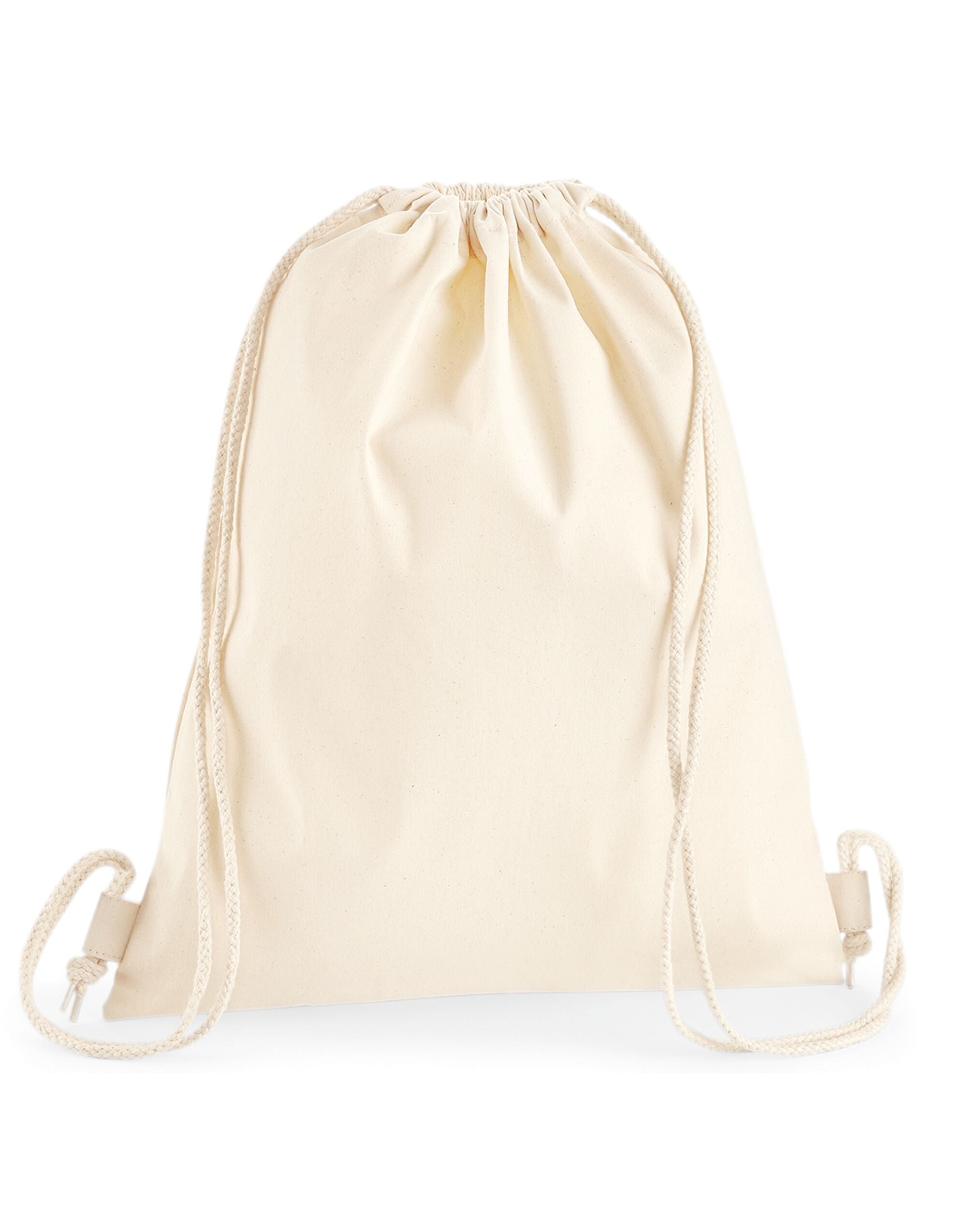 Westford Mill Premium Cotton Gymsac w210 - Natural O S - Customisable Bags