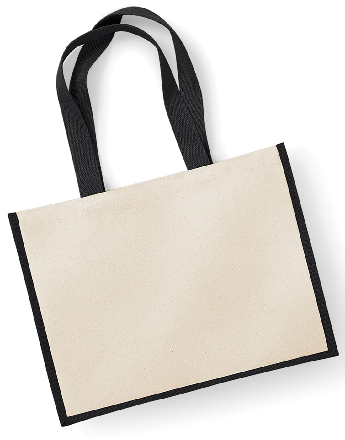 Westford Mill Printers Jute Shopper w422 - Black O S - Customisable Bags